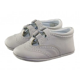 grey leather baby brogues